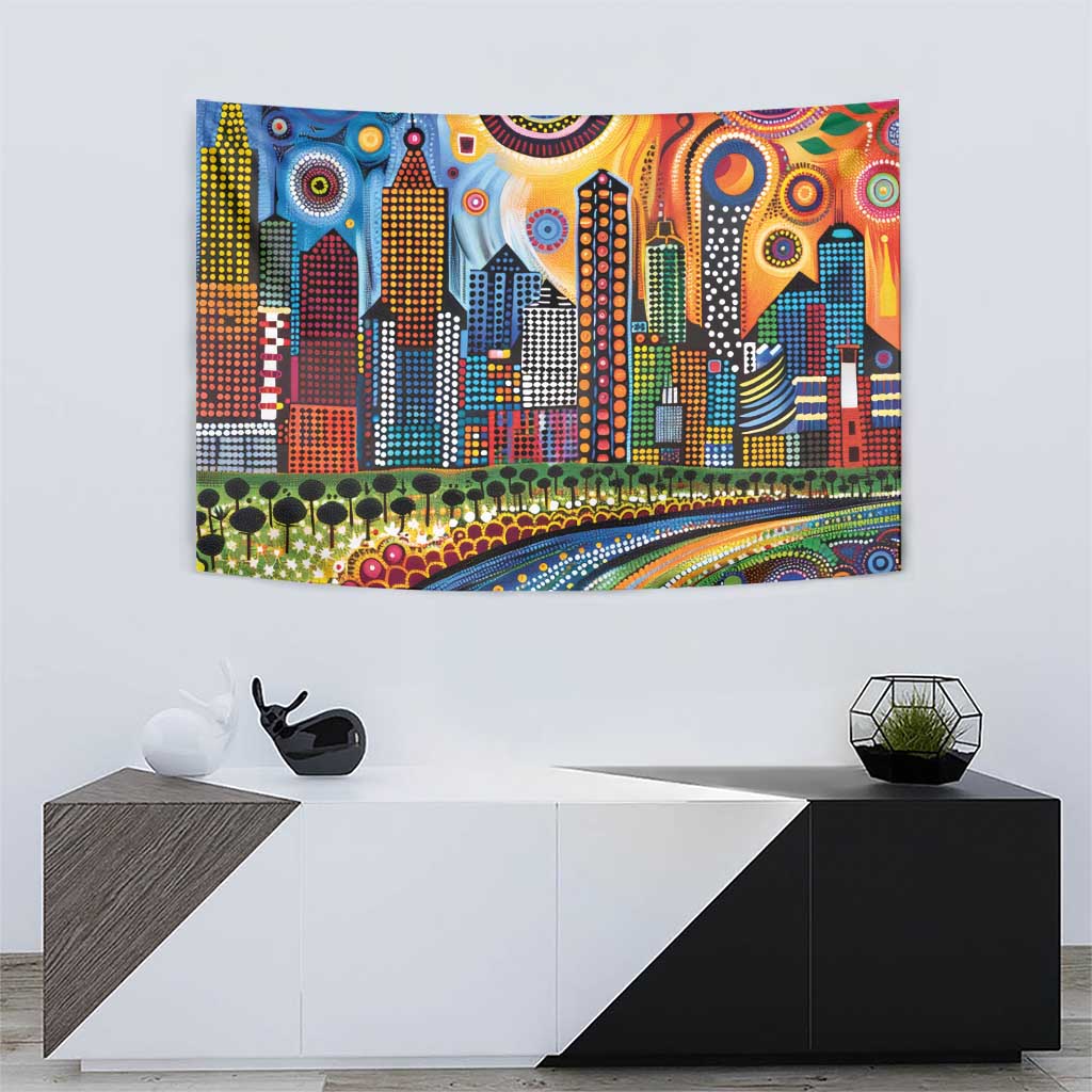 The Gold Coast Queensland Tapestry Australian Landscapes Aboriginal Dot Painting