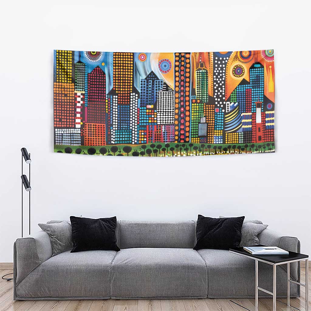 The Gold Coast Queensland Tapestry Australian Landscapes Aboriginal Dot Painting