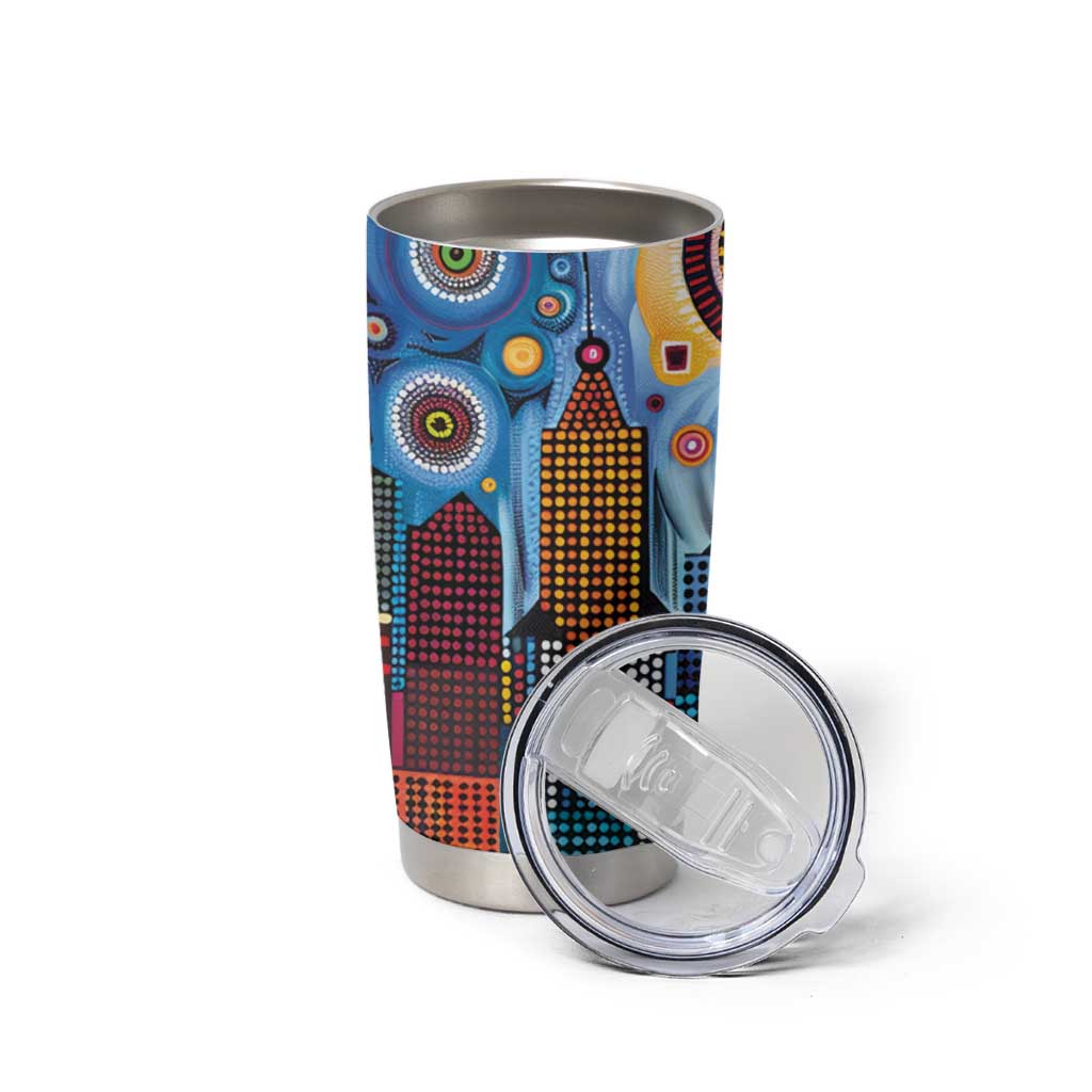 The Gold Coast Queensland Tumbler Cup Australian Landscapes Aboriginal Dot Painting