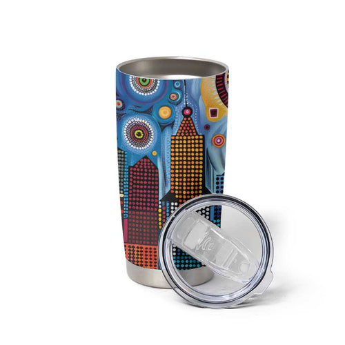 The Gold Coast Queensland Tumbler Cup Australian Landscapes Aboriginal Dot Painting
