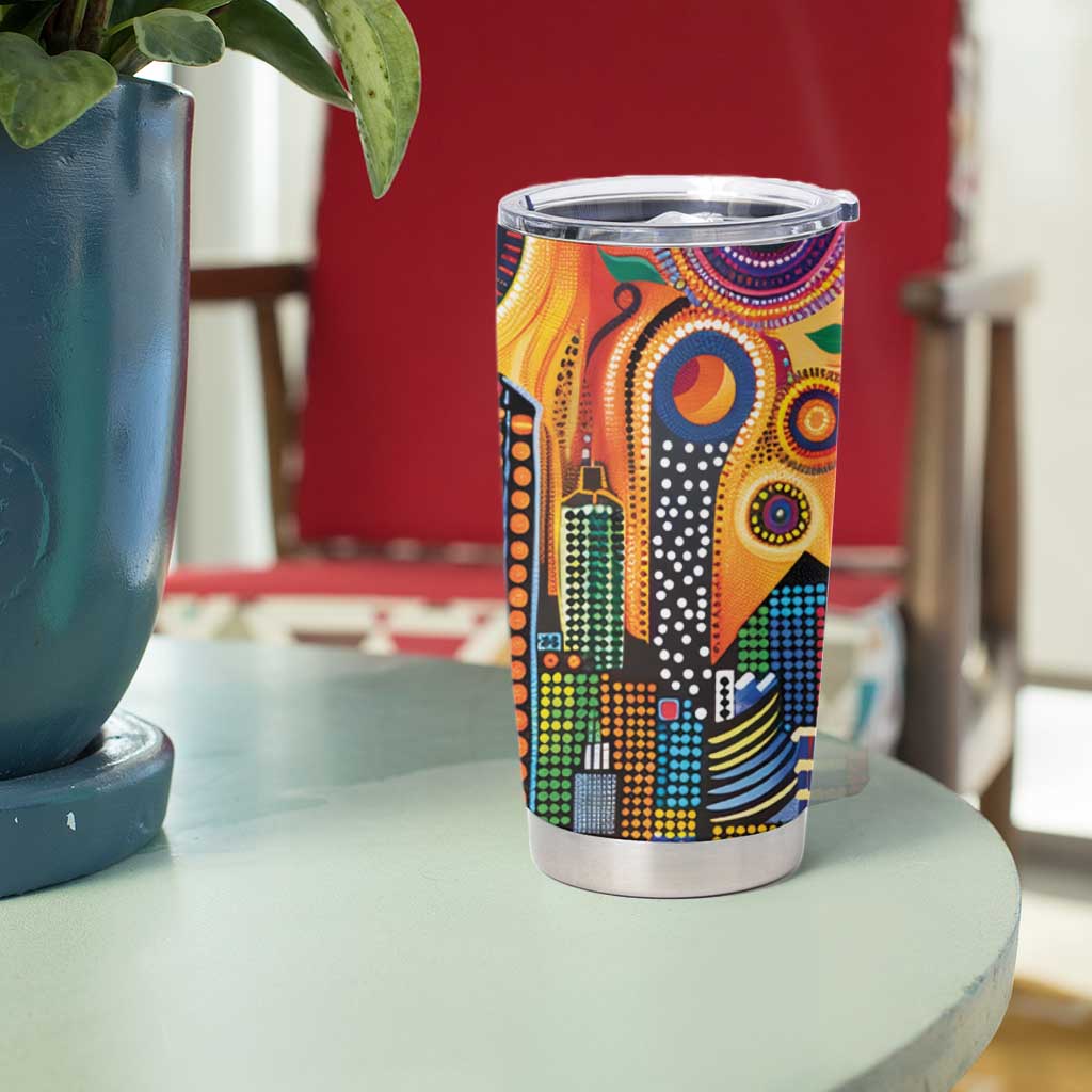 The Gold Coast Queensland Tumbler Cup Australian Landscapes Aboriginal Dot Painting