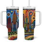 The Gold Coast Queensland Tumbler With Handle Australian Landscapes Aboriginal Dot Painting