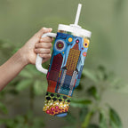 The Gold Coast Queensland Tumbler With Handle Australian Landscapes Aboriginal Dot Painting
