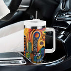 The Gold Coast Queensland Tumbler With Handle Australian Landscapes Aboriginal Dot Painting