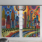The Gold Coast Queensland Window Curtain Australian Landscapes Aboriginal Dot Painting