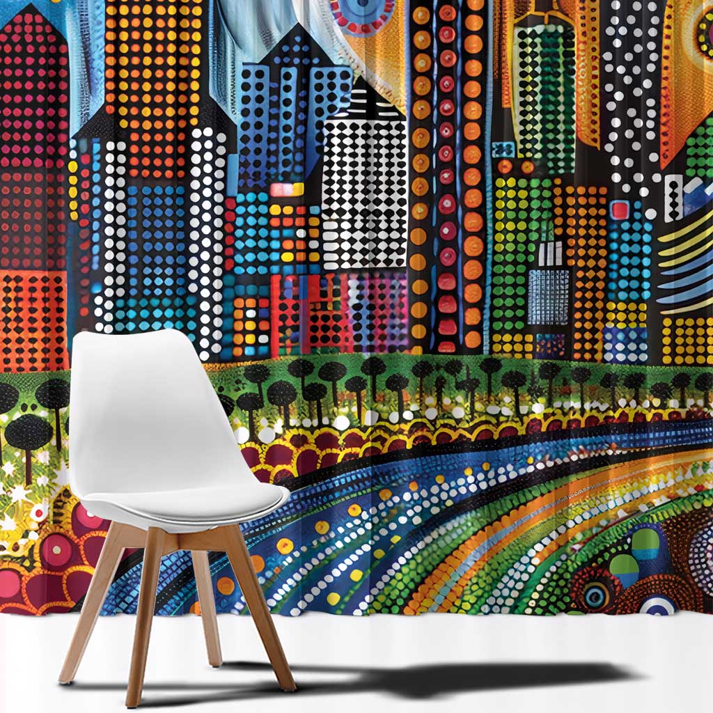 The Gold Coast Queensland Window Curtain Australian Landscapes Aboriginal Dot Painting