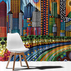 The Gold Coast Queensland Window Curtain Australian Landscapes Aboriginal Dot Painting