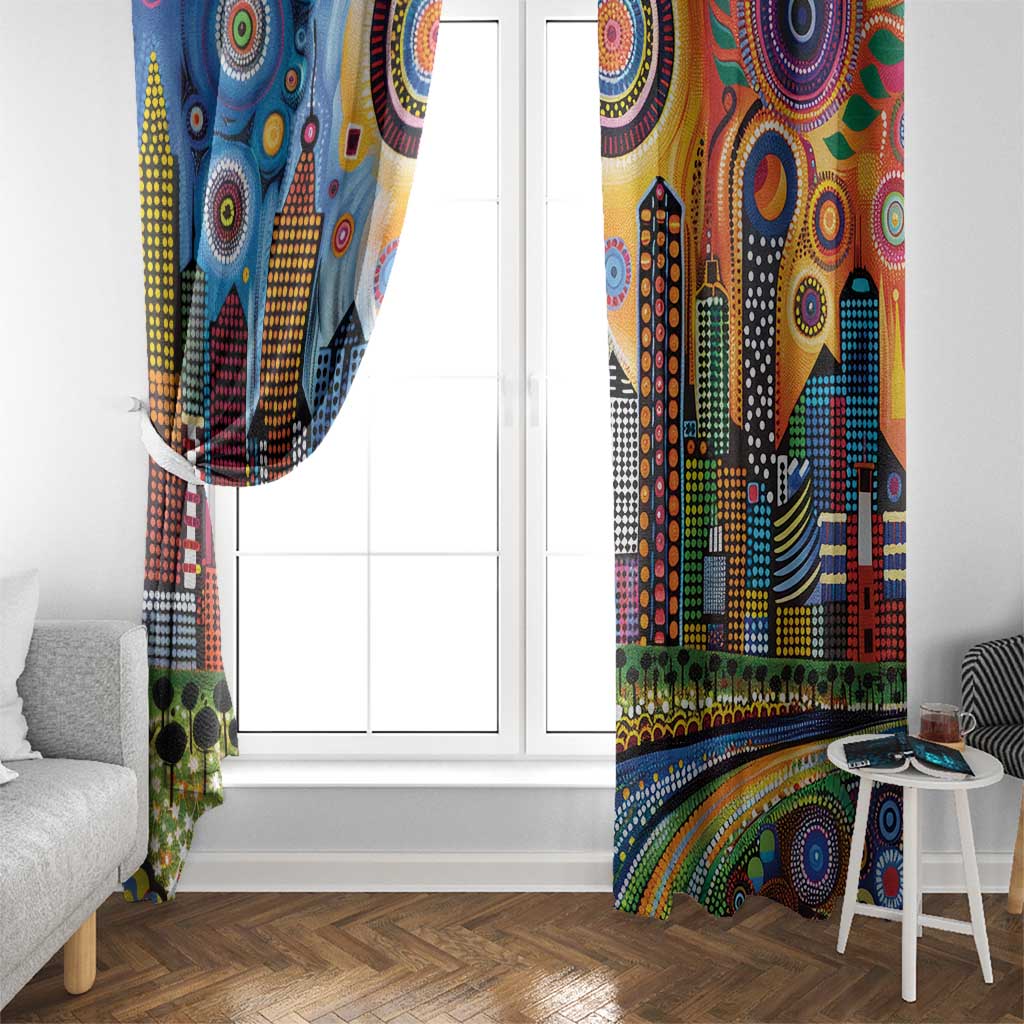 The Gold Coast Queensland Window Curtain Australian Landscapes Aboriginal Dot Painting