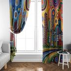 The Gold Coast Queensland Window Curtain Australian Landscapes Aboriginal Dot Painting