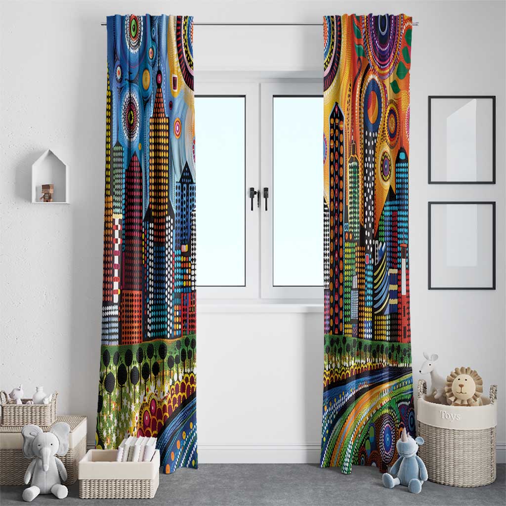 The Gold Coast Queensland Window Curtain Australian Landscapes Aboriginal Dot Painting