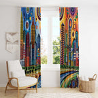 The Gold Coast Queensland Window Curtain Australian Landscapes Aboriginal Dot Painting