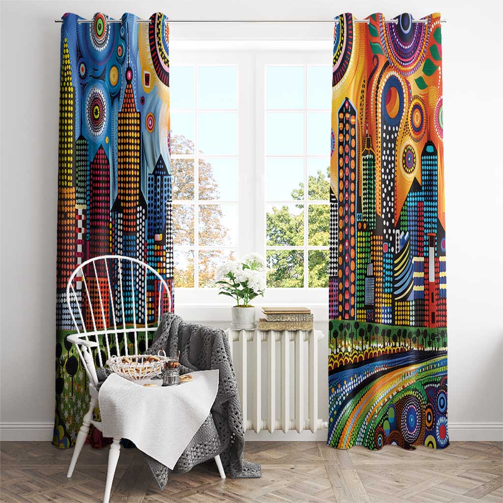 The Gold Coast Queensland Window Curtain Australian Landscapes Aboriginal Dot Painting