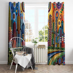 The Gold Coast Queensland Window Curtain Australian Landscapes Aboriginal Dot Painting