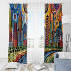 The Gold Coast Queensland Window Curtain Australian Landscapes Aboriginal Dot Painting