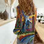 The Gold Coast Queensland Women Casual Shirt Australian Landscapes Aboriginal Dot Painting