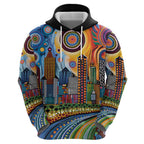 The Gold Coast Queensland Zip Hoodie Australian Landscapes Aboriginal Dot Painting