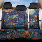 Underwater Turtles Starry Night Sky Back Car Seat Cover Aboriginal Dot Painting Full Moon Coral Landscape
