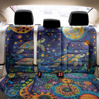 Underwater Turtles Starry Night Sky Back Car Seat Cover Aboriginal Dot Painting Full Moon Coral Landscape