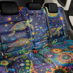 Underwater Turtles Starry Night Sky Back Car Seat Cover Aboriginal Dot Painting Full Moon Coral Landscape