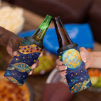 Underwater Turtles Starry Night Sky 4 in 1 Can Cooler Tumbler Aboriginal Dot Painting Full Moon Coral Landscape