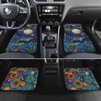 Underwater Turtles Starry Night Sky Car Mats Aboriginal Dot Painting Full Moon Coral Landscape