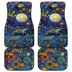 Underwater Turtles Starry Night Sky Car Mats Aboriginal Dot Painting Full Moon Coral Landscape