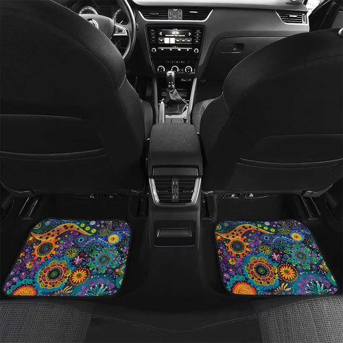 Underwater Turtles Starry Night Sky Car Mats Aboriginal Dot Painting Full Moon Coral Landscape