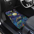 Underwater Turtles Starry Night Sky Car Mats Aboriginal Dot Painting Full Moon Coral Landscape