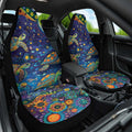 Underwater Turtles Starry Night Sky Car Seat Cover Aboriginal Dot Painting Full Moon Coral Landscape