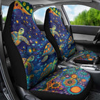Underwater Turtles Starry Night Sky Car Seat Cover Aboriginal Dot Painting Full Moon Coral Landscape