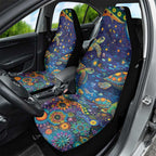 Underwater Turtles Starry Night Sky Car Seat Cover Aboriginal Dot Painting Full Moon Coral Landscape