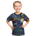 Underwater Turtles Starry Night Sky Kid T Shirt Aboriginal Dot Painting Full Moon Coral Landscape