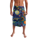 Underwater Turtles Starry Night Sky Lavalava Aboriginal Dot Painting Full Moon Coral Landscape