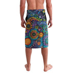 Underwater Turtles Starry Night Sky Lavalava Aboriginal Dot Painting Full Moon Coral Landscape