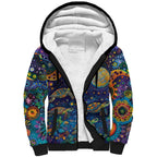 Underwater Turtles Starry Night Sky Sherpa Hoodie Aboriginal Dot Painting Full Moon Coral Landscape