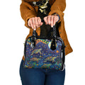 Underwater Turtles Starry Night Sky Shoulder Handbag Aboriginal Dot Painting Full Moon Coral Landscape