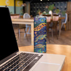 Underwater Turtles Starry Night Sky Skinny Tumbler Aboriginal Dot Painting Full Moon Coral Landscape