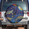 Underwater Turtles Starry Night Sky Spare Tire Cover Aboriginal Dot Painting Full Moon Coral Landscape