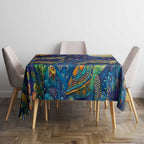 Underwater Turtles Starry Night Sky Tablecloth Aboriginal Dot Painting Full Moon Coral Landscape