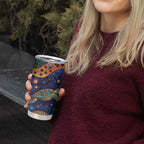 Underwater Turtles Starry Night Sky Tumbler Cup Aboriginal Dot Painting Full Moon Coral Landscape