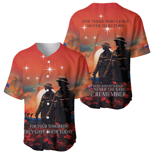 New Zealand ANZAC The Stars of Matariki Baseball Jersey For Your Tomorrow They Gave Their Today