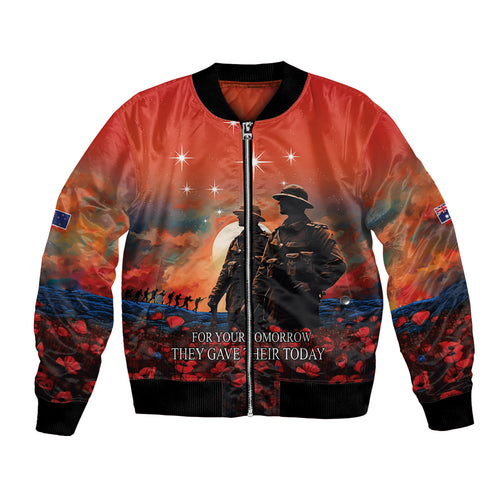 New Zealand ANZAC The Stars of Matariki Bomber Jacket For Your Tomorrow They Gave Their Today