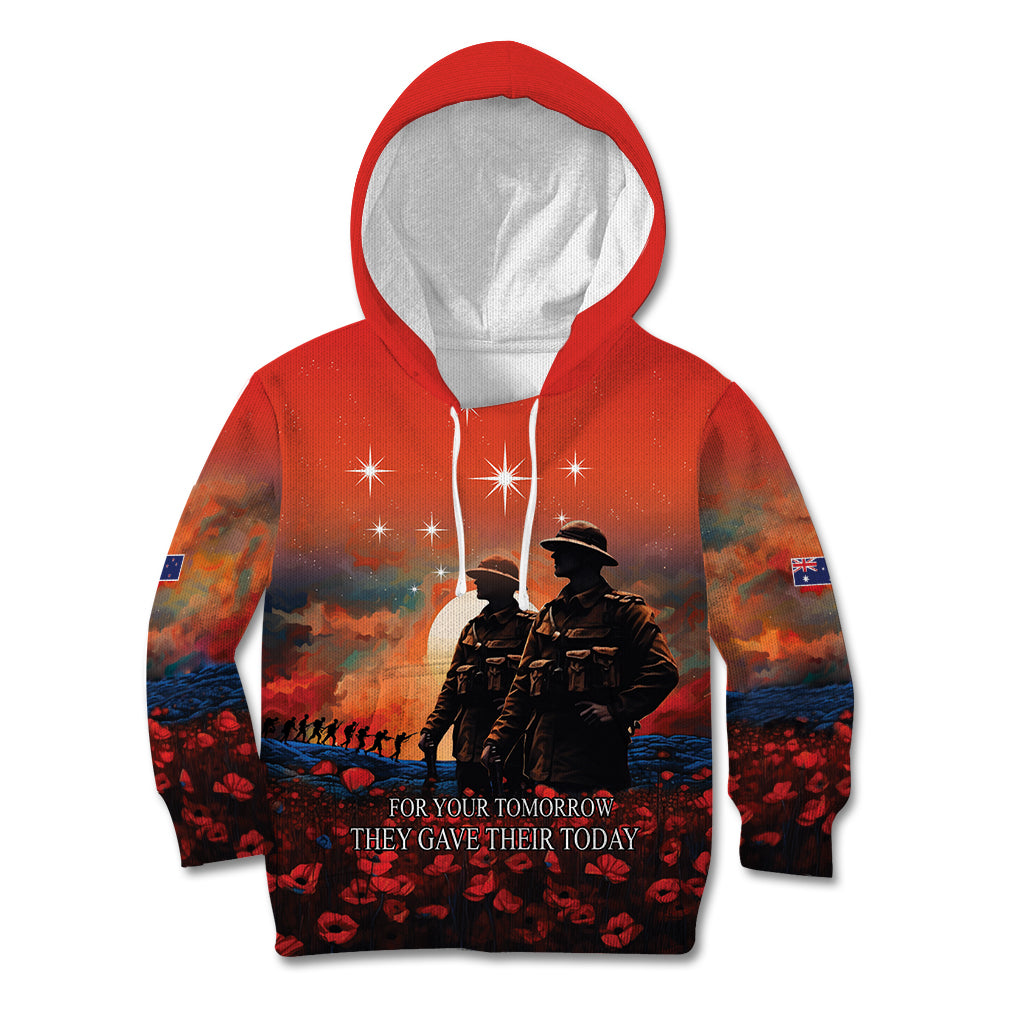 New Zealand ANZAC The Stars of Matariki Kid Hoodie For Your Tomorrow They Gave Their Today