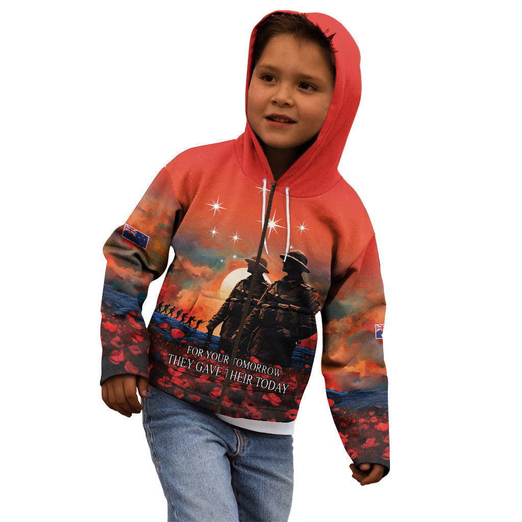 New Zealand ANZAC The Stars of Matariki Kid Hoodie For Your Tomorrow They Gave Their Today