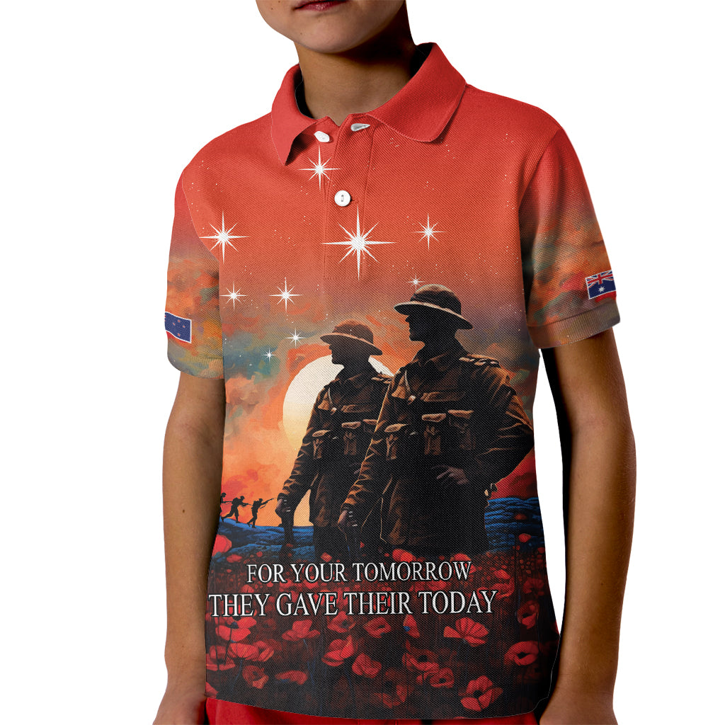 New Zealand ANZAC The Stars of Matariki Kid Polo Shirt For Your Tomorrow They Gave Their Today
