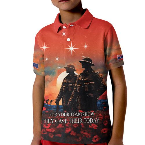 New Zealand ANZAC The Stars of Matariki Kid Polo Shirt For Your Tomorrow They Gave Their Today