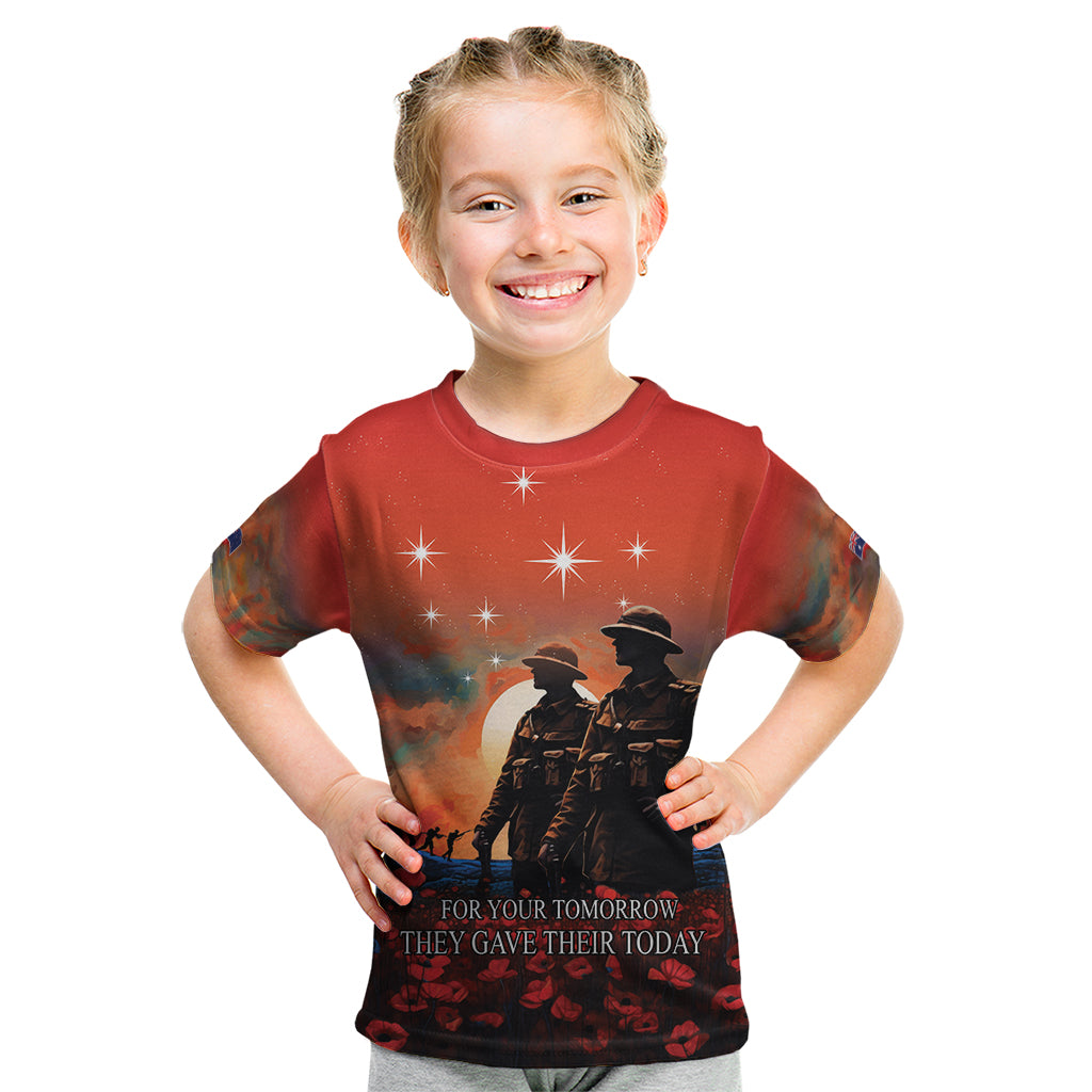New Zealand ANZAC The Stars of Matariki Kid T Shirt For Your Tomorrow They Gave Their Today