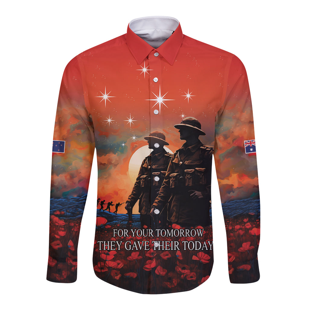 New Zealand ANZAC The Stars of Matariki Long Sleeve Button Shirt For Your Tomorrow They Gave Their Today