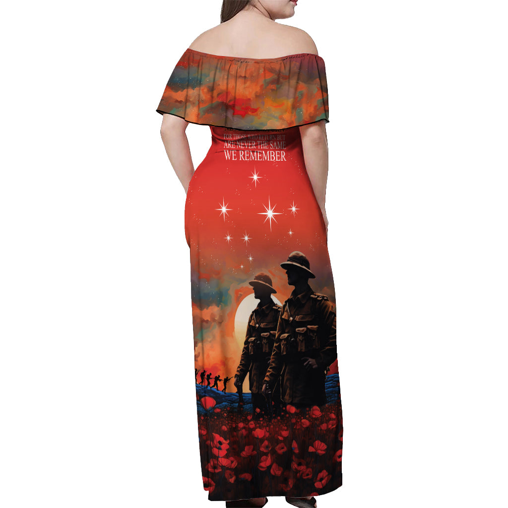 New Zealand ANZAC The Stars of Matariki Off Shoulder Maxi Dress For Your Tomorrow They Gave Their Today