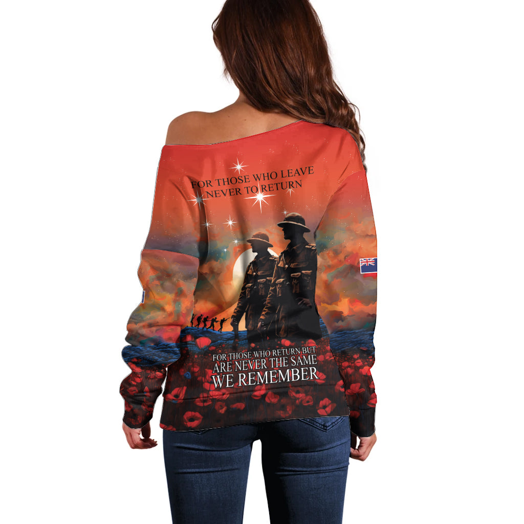 New Zealand ANZAC The Stars of Matariki Off Shoulder Sweater For Your Tomorrow They Gave Their Today